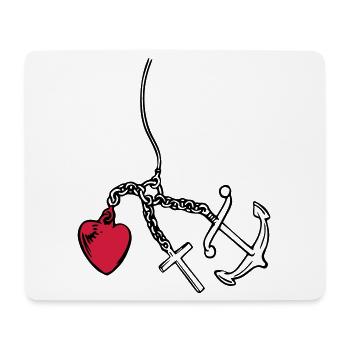 glaube liebe hoffnung herz - Mousepad (Querformat) - Weiß - Vorne