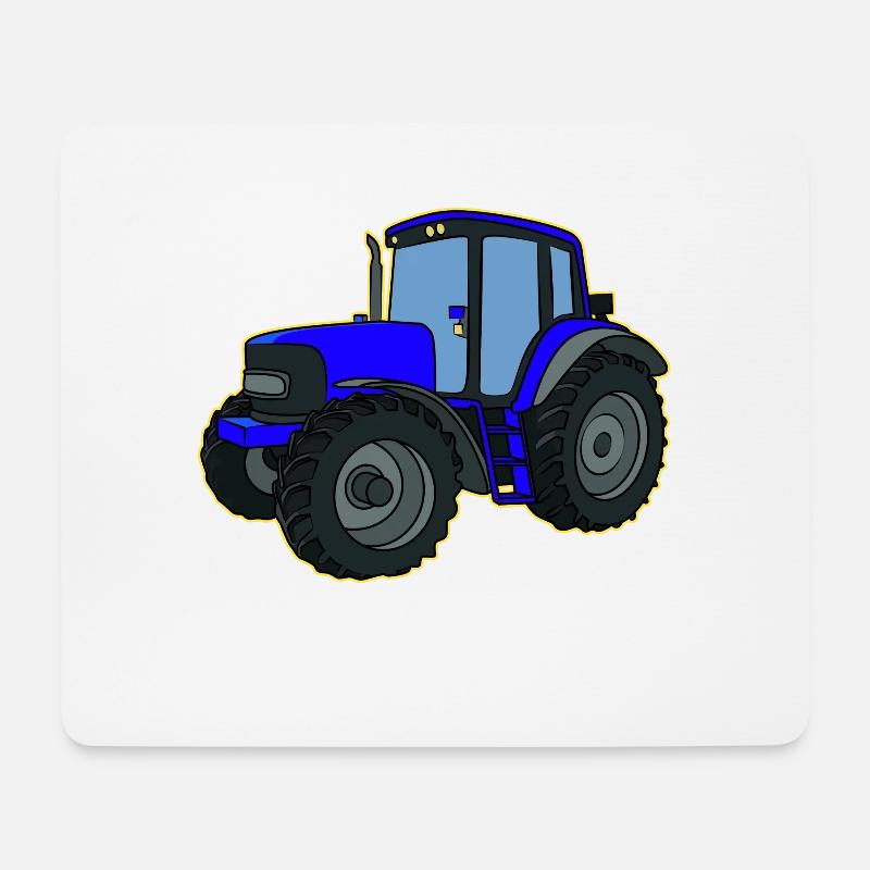 Traktor Blau - Mousepad (Querformat) - Weiß