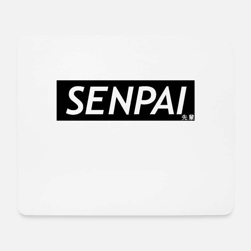Senpai - Mousepad (Querformat) - Weiß