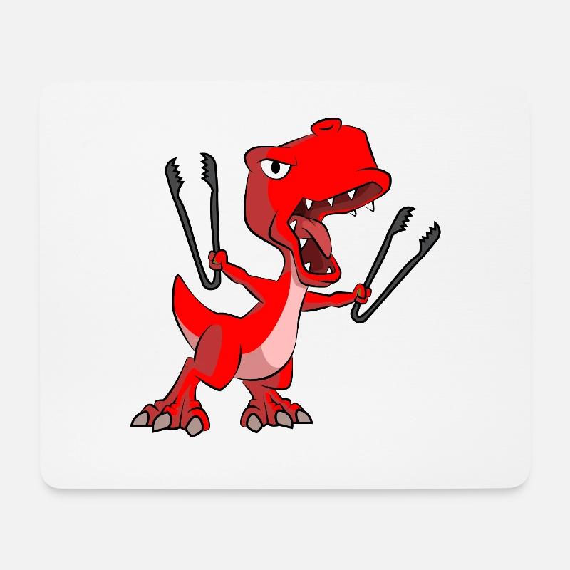 Dino Lustig - Mousepad (Querformat) - Weiß