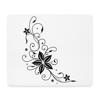 Filigranes und feminines Tribal mit Blumen. - Mousepad (Querformat) - Weiß - Vorne