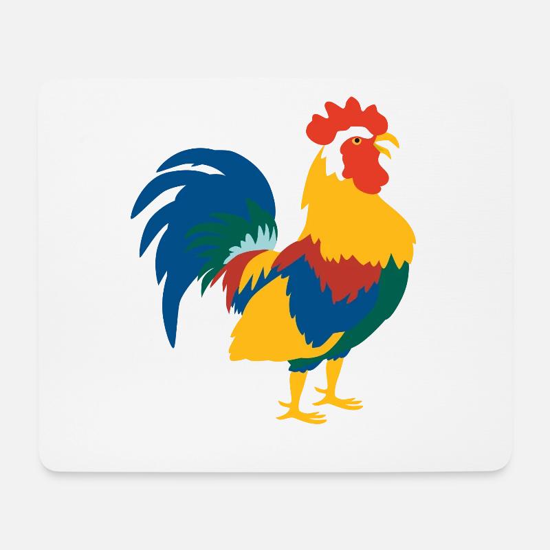 Hahn - Mousepad (Querformat) - Weiß