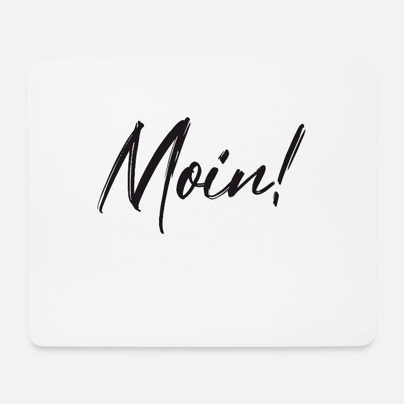 Norddeutscher Gruße Moin Gesichtsmaske Maske - Mousepad (Querformat) - Weiß