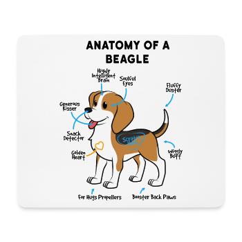 Anatomie Eines Beagle - Mousepad (Querformat) - Weiß - Vorne