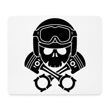 kolben schädel helm - Mousepad (Querformat) - Weiß - Vorne