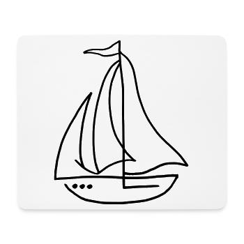 Voilier voilier - Tapis de souris (format paysage) - blanc - Devant