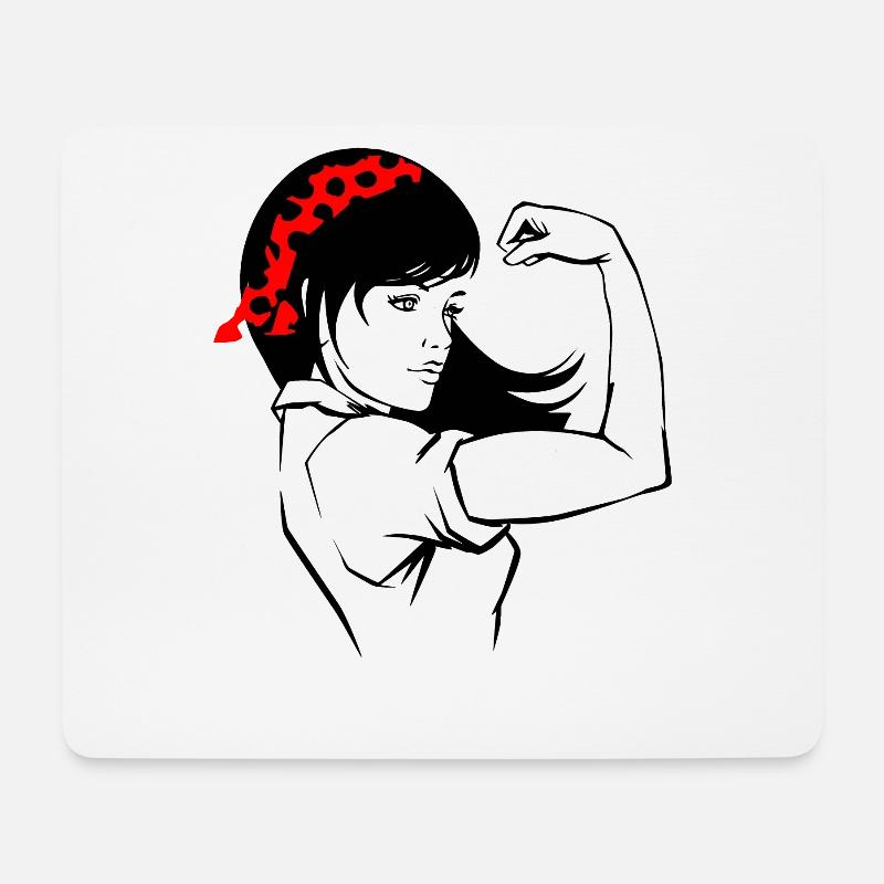 Frauenpower - Mousepad (Querformat) - Weiß