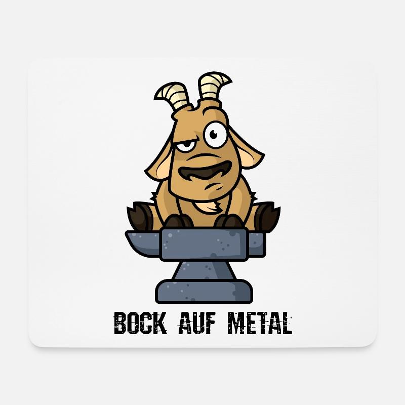 Bock auf Metal - Mousepad (Querformat) - Weiß