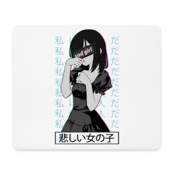 Anime Sad Waifu - Mouse Pad (horizontal) - white - Front