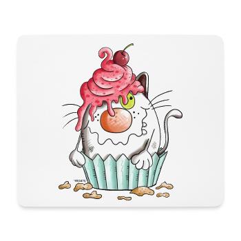 Chat et Muffin - Tapis de souris (format paysage) - blanc - Devant