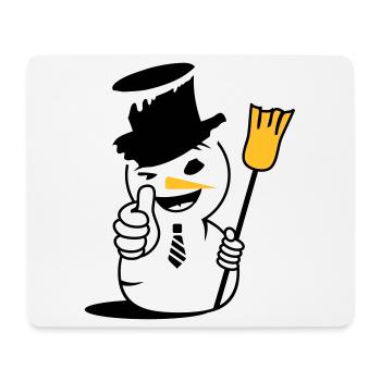 Cooler Schneemann mit Daumen nach oben - Mousepad (Querformat) - Weiß - Vorne