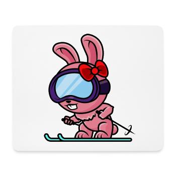 Skiing Bunny Skiing - Mouse Pad (horizontal) - white - Front