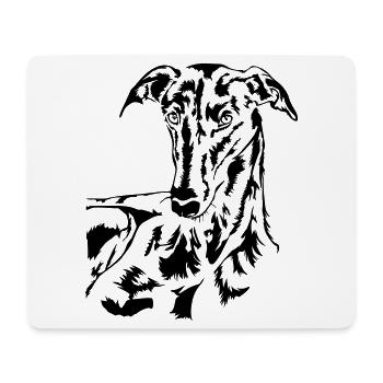 Galgo head - Mouse Pad (horizontal) - white - Front