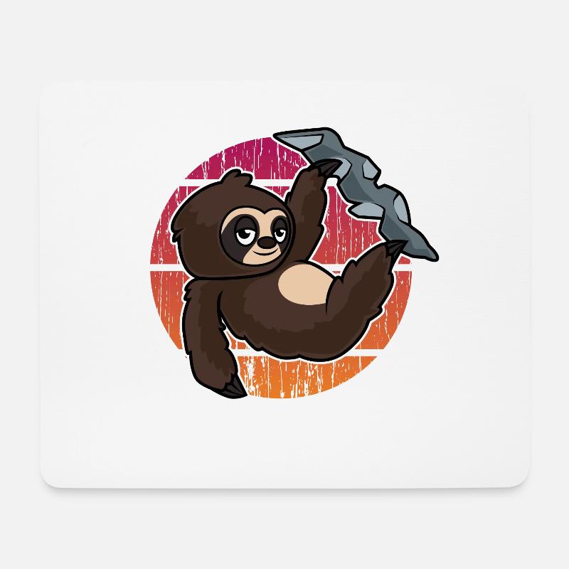 Faultier Kletter Team - Mousepad (Querformat) - Weiß