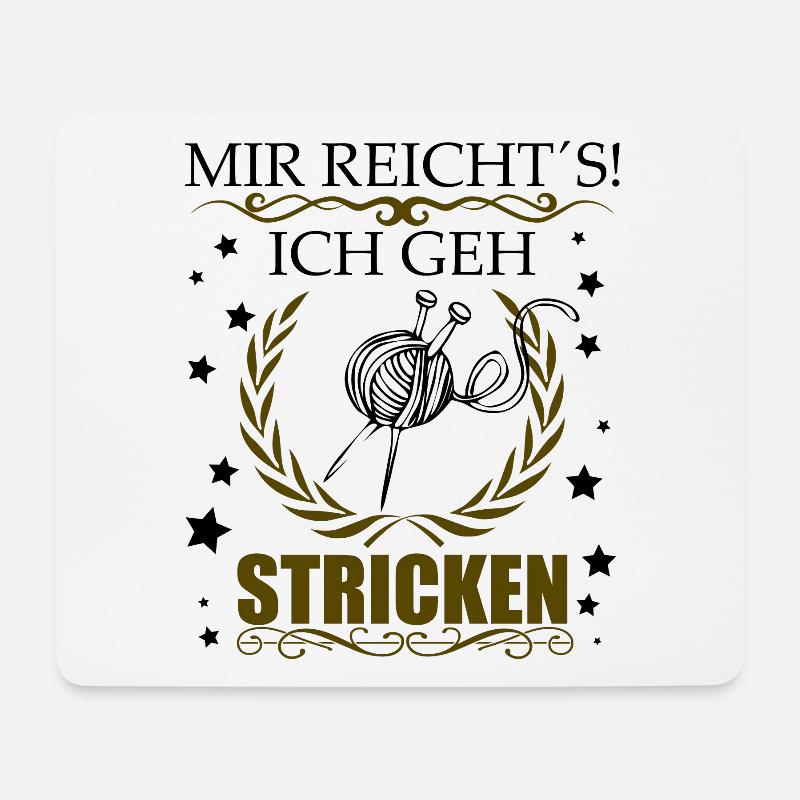 MIR REICHT S ICH GEH STRICKEN - Mousepad (Querformat) - Weiß