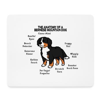 Anatomy of the Bernese Mountain Dog - Mouse Pad (horizontal) - white - Front