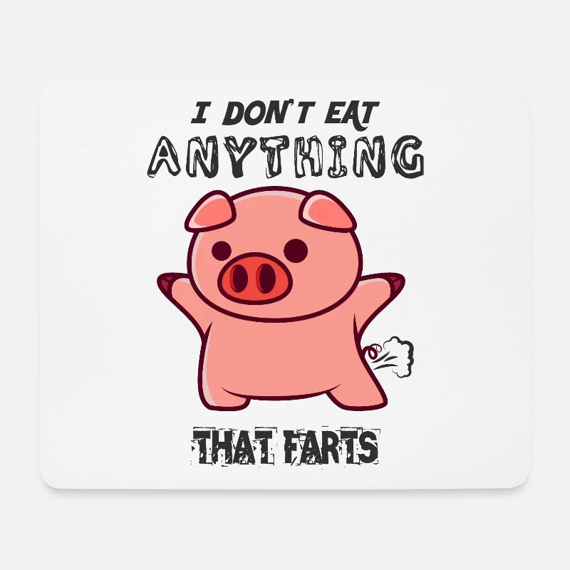 Hvalpe mad sjovt - Musemåtte (tværformat) - hvid