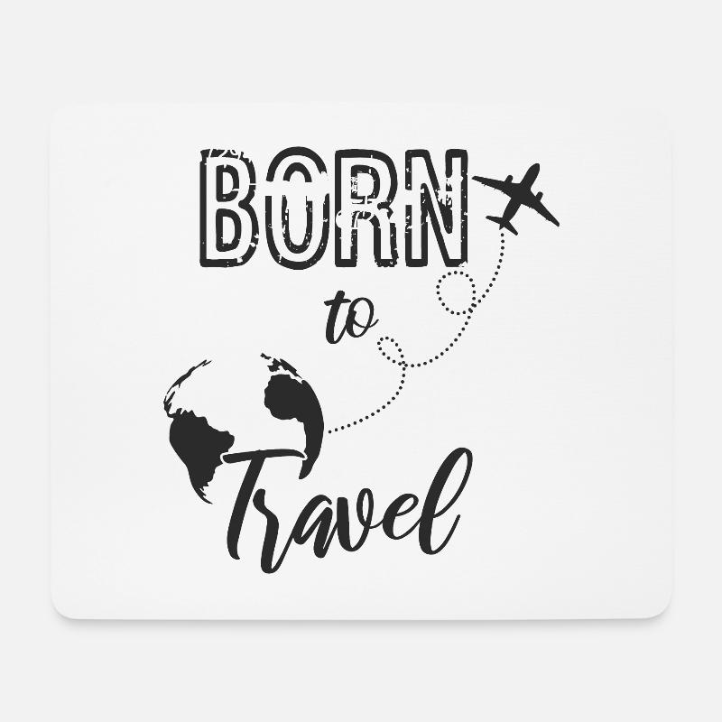 Né pour voyager voyage - Tapis de souris (format paysage) - blanc
