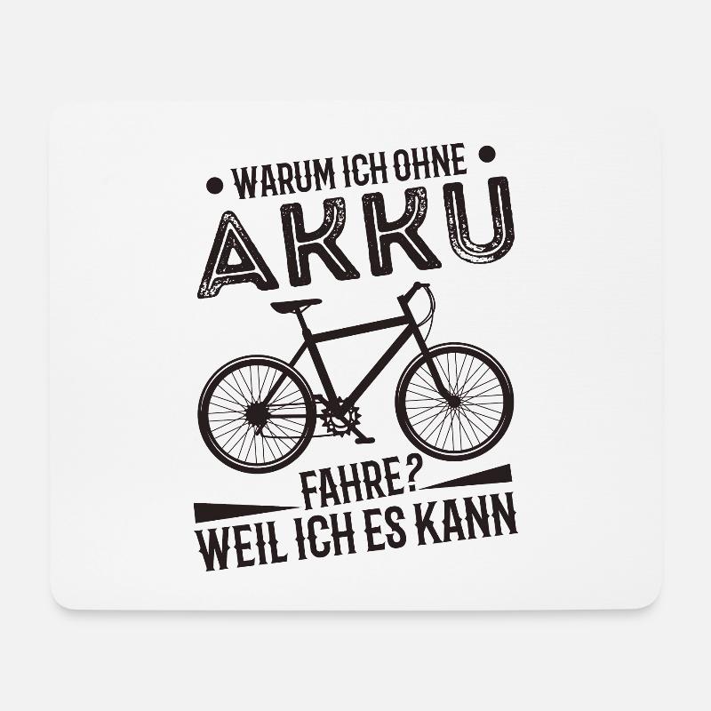 Fahrrad ohne Akku - Mousepad (Querformat) - Weiß