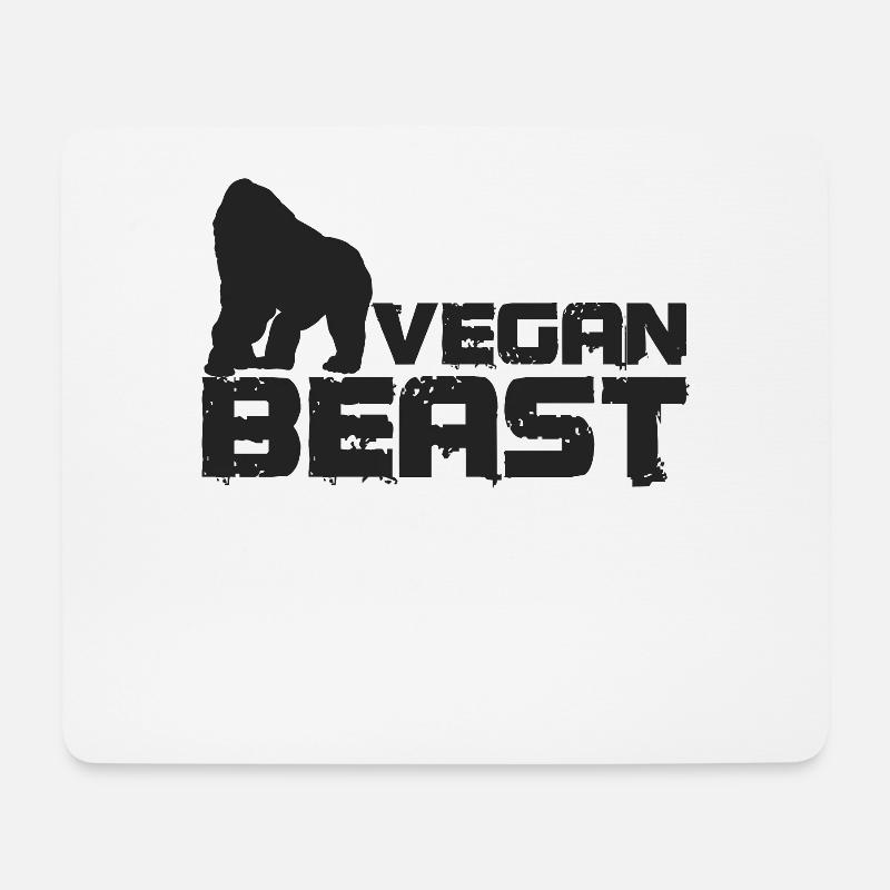 Veganes Biest Stark - Mousepad (Querformat) - Weiß