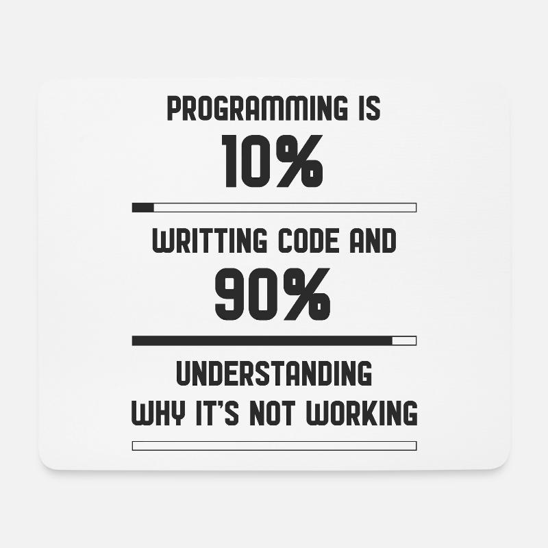 Programmieren Code Lustig - Mousepad (Querformat) - Weiß