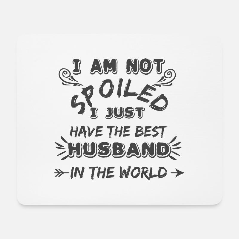 Verwöhnte Ehefrau Lustig Bester Ehemann - Mousepad (Querformat) - Weiß