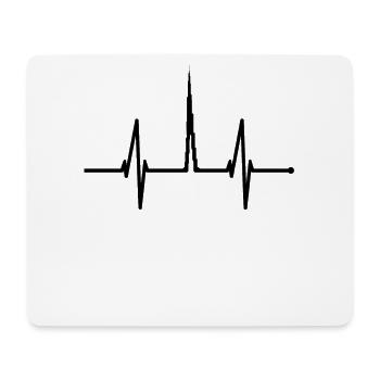 Dubaï skyline heartbeat Burj Khalifa heart UAE - Tapis de souris (format paysage) - blanc - Devant