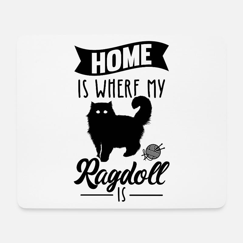 Ragdoll chat chats mignons disant motif de chat - Tapis de souris (format paysage) - blanc