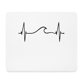 Surfer Herzschlag Welle Surf Puls Herz Für Surfing - Mousepad (Querformat) - Weiß - Vorne