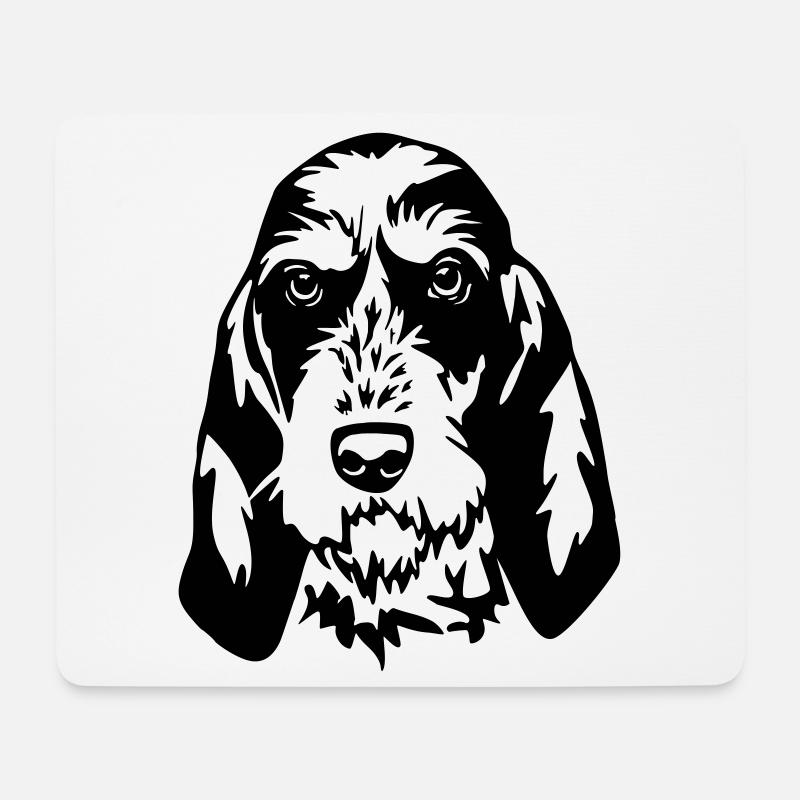 Griffon Bleu de Gascogne Tête - Tapis de souris (format paysage) - blanc