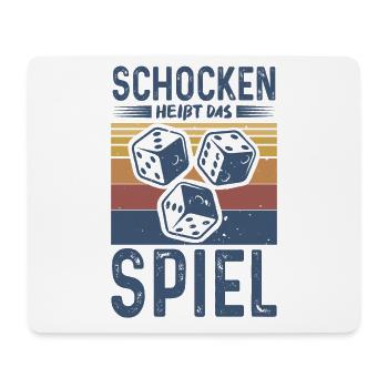 Schocken heißt das Spiel Trinkspiel Vintage Retro - Mousepad (Querformat) - Weiß - Vorne