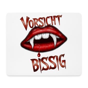 Vorsicht bissig - Mousepad (Querformat) - Weiß - Vorne