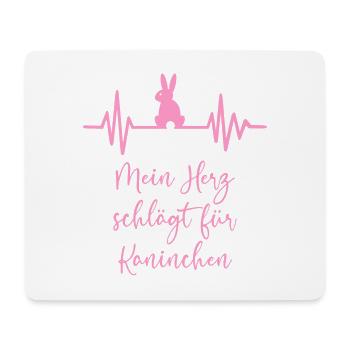 Kaninchen Herzschlag Geschenkidee - Mousepad (Querformat) - Weiß - Vorne