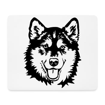 Alaskan Malamute tête - Tapis de souris (format paysage) - blanc - Devant