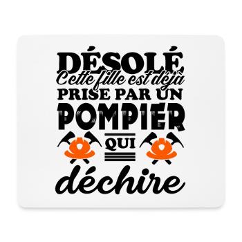 fille prise par un pompier qui déchire - Tapis de souris (format paysage) - blanc - Devant