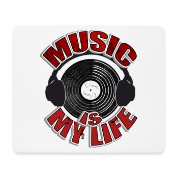 MUSIC is my life Headset - Tapis de souris (format paysage) - blanc - Devant