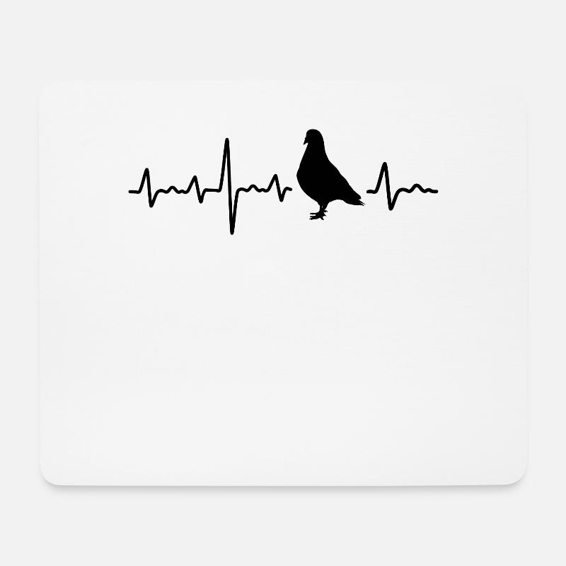 Tauben Herzschlag Taube Taubenzüchter Geschenk - Mousepad (Querformat) - Weiß