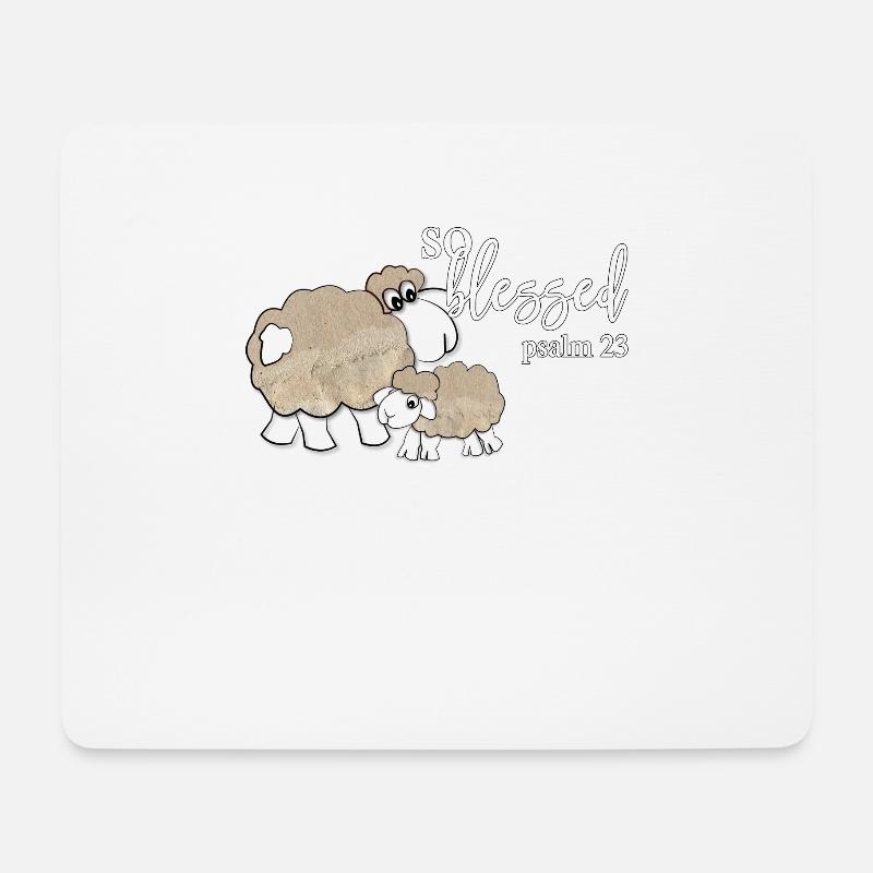 Christliches Design So gesegnet Psalm 23 - Mousepad (Querformat) - Weiß