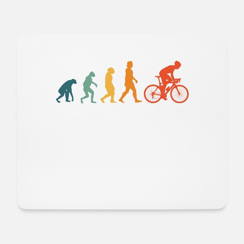 Fahrrad Evolution Retro Fahrradtour Radsportler - Mousepad (Querformat) - Weiß