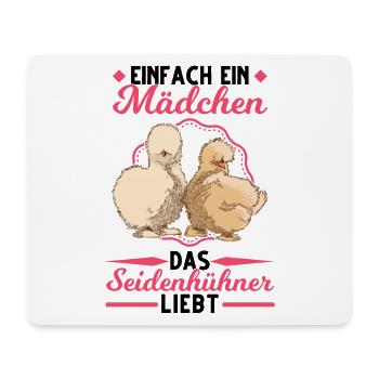 Seidenhuhn Mädchen Seidenhühner Silkie Mädel - Mousepad (Querformat) - Weiß - Vorne