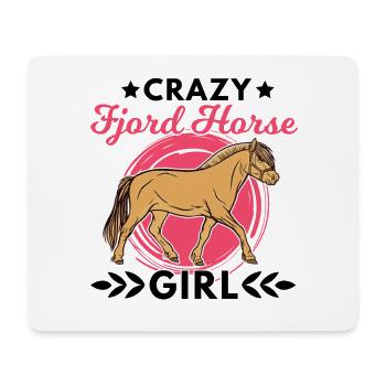 Crazy Fjord Horse Girl Fjordpferd - Mousepad (Querformat) - Weiß - Vorne