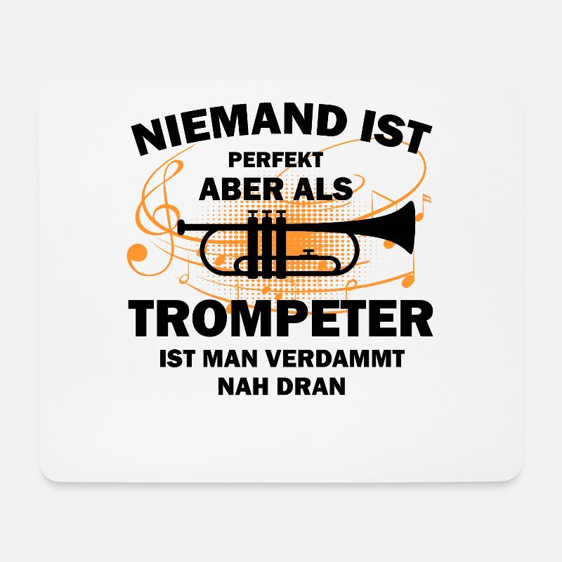 Trompete Trompeter - Mousepad (Querformat) - Weiß