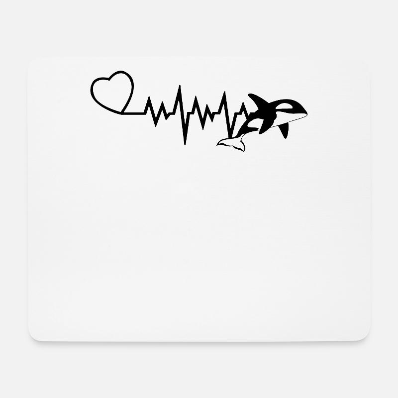 Orca Schwertwal Killerwal Herzschlag - Mousepad (Querformat) - Weiß