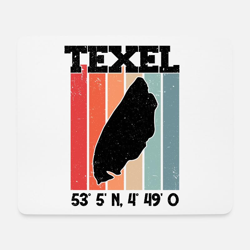 Texel Koordinaten Niederlande Urlaub - Mousepad (Querformat) - Weiß