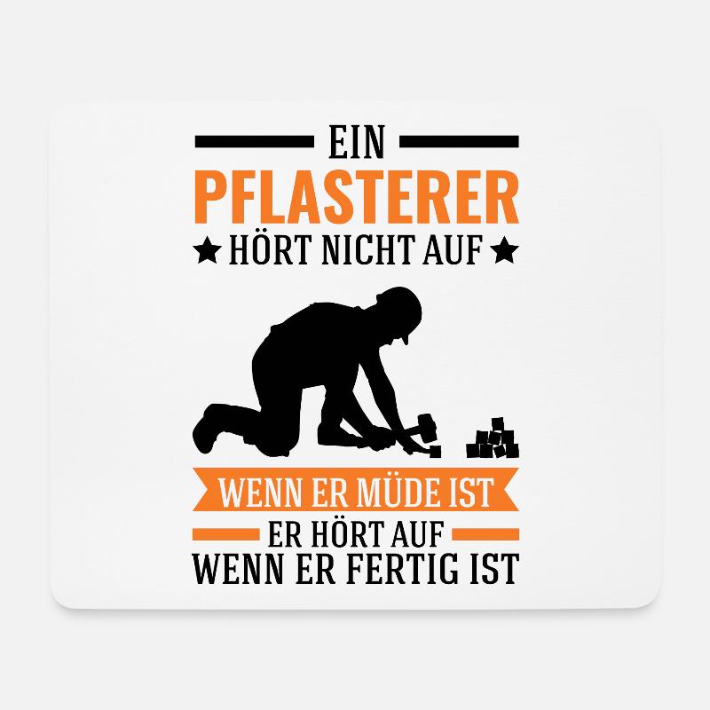 Pflasterer Spruch Steinsetzer Pflastersetzer - Mousepad (Querformat) - Weiß