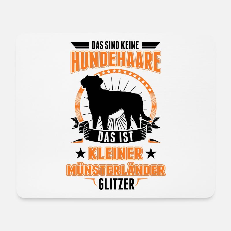 Kleiner Münsterländer Glitzer - Mousepad (Querformat) - Weiß
