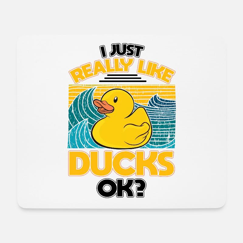 I Just Really Like Ducks Rubber Duck - Mouse Pad (horizontal) - white