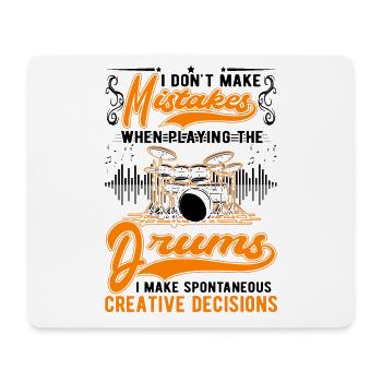 Schlagzeug Creative Decisions Drummer Schlagzeuger - Mousepad (Querformat) - Weiß - Vorne