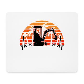 Excavator Operator Heartbeat Retro Excavator Excavator Driver - Mouse Pad (horizontal) - white - Front