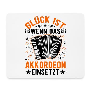 Glück ist Wenn das Akkordeon einsetzt Akkordeonist - Mousepad (Querformat) - Weiß - Vorne